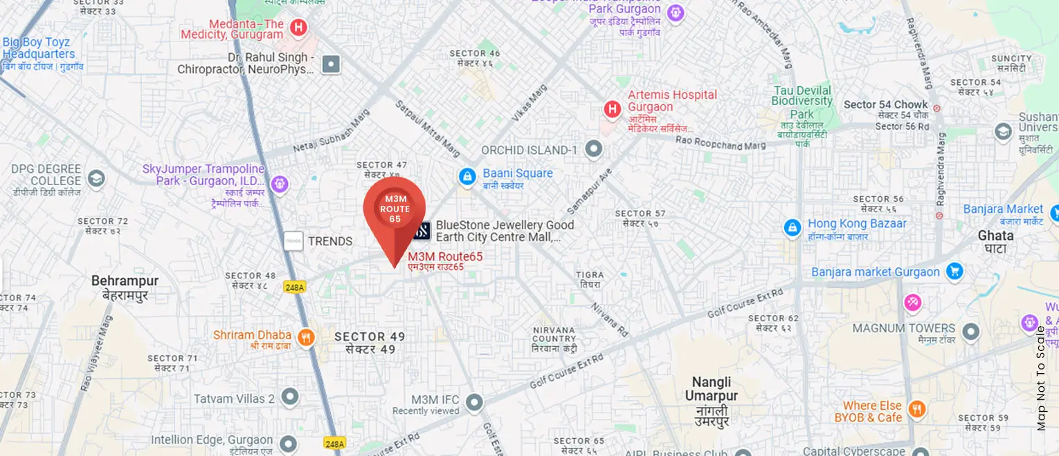 M3M Route 65 Location Map