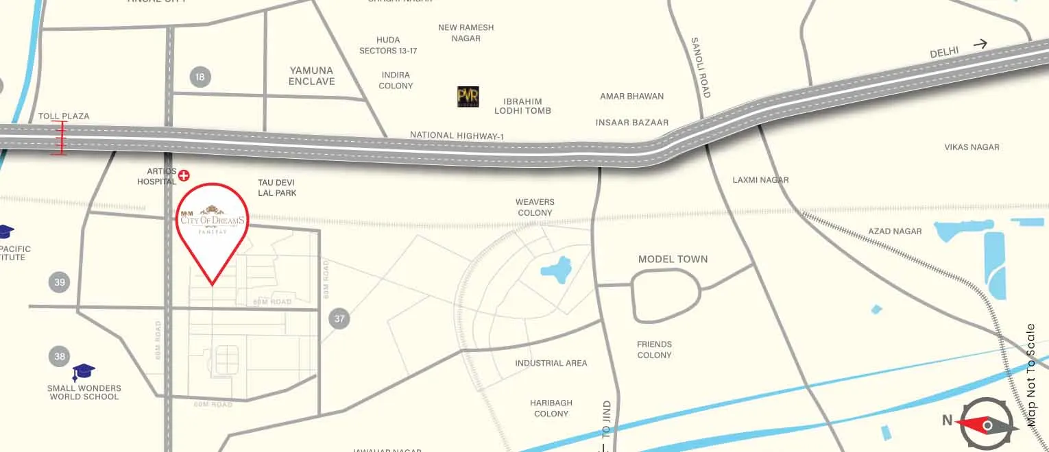 M3M City of Dreams Panipat Location Map